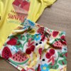 fernandaramoskids com br Conjunto Infantil Feminino Blusa Happy Sunday e Short Estampado 1