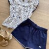 fernandaramoskids com br Conjunto Infantil Feminino Blusa Laise e Short Azul Marinho 2