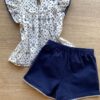 fernandaramoskids com br Conjunto Infantil Feminino Blusa Laise e Short Azul Marinho 3