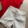 fernandaramoskids com br Conjunto Infantil Feminino Blusa Manga Curta Vermelha e Short Bege 3