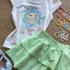 fernandaramoskids com br Conjunto Infantil Feminino Blusa Sereia e Short Saia Verde 1