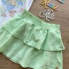 fernandaramoskids com br Conjunto Infantil Feminino Blusa Sereia e Short Saia Verde 3
