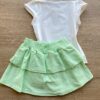 fernandaramoskids com br Conjunto Infantil Feminino Blusa Sereia e Short Saia Verde 4