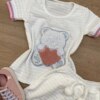 fernandaramoskids com br Conjunto Infantil Feminino Blusa Ursinho Manga Curta e Short Branco 1