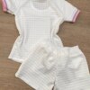 fernandaramoskids com br Conjunto Infantil Feminino Blusa Ursinho Manga Curta e Short Branco 3