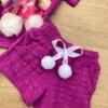 fernandaramoskids com br Conjunto Infantil Feminino Blusa Ursinho Manga Curta e Short Fúcsia 2