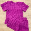 fernandaramoskids com br Conjunto Infantil Feminino Blusa Ursinho Manga Curta e Short Fúcsia 3