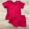 fernandaramoskids com br Conjunto Infantil Feminino Blusa Love Manga Curta e Short Pink 3