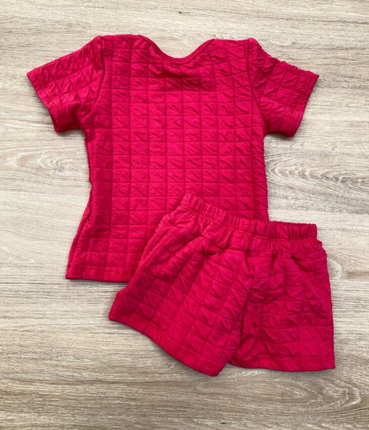 fernandaramoskids com br Conjunto Infantil Feminino Blusa Love Manga Curta e Short Pink 3