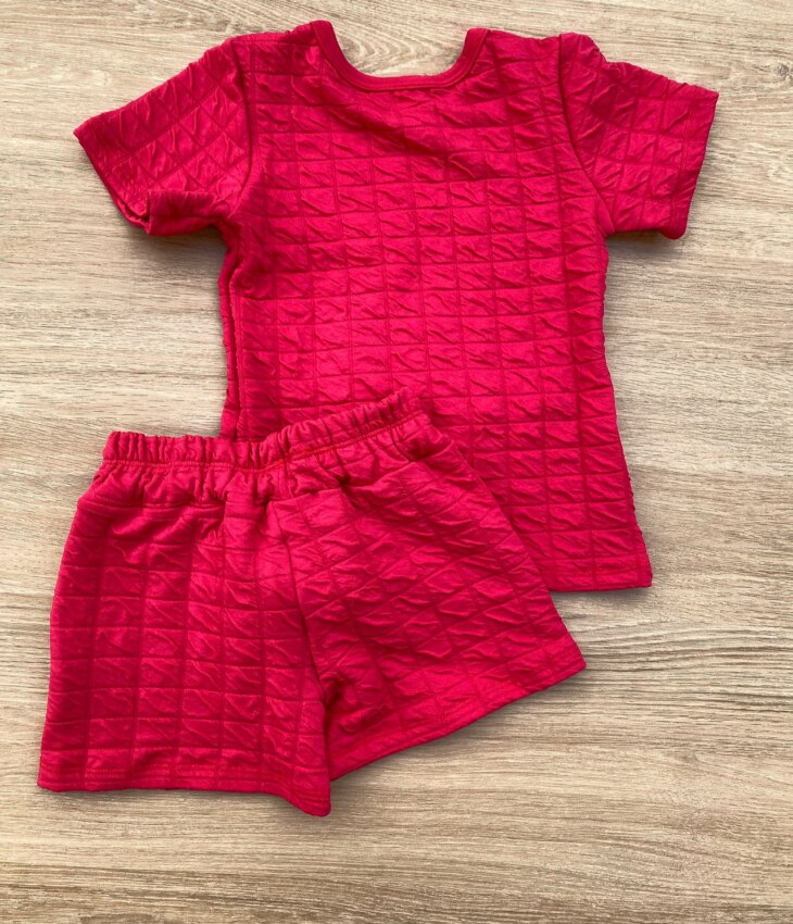 fernandaramoskids com br Conjunto Infantil Feminino Blusa Ursinho Manga Curta e Short Pink 3