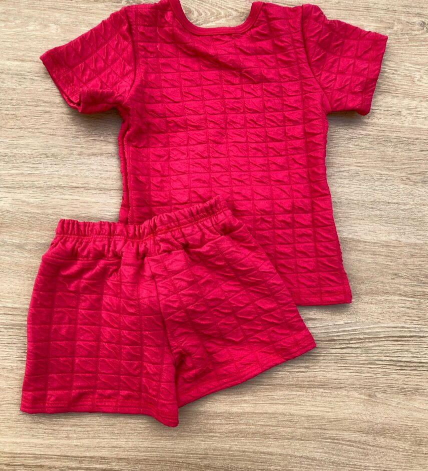 fernandaramoskids com br Conjunto Infantil Feminino Blusa Ursinho Manga Curta e Short Pink 3