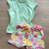 fernandaramoskids com br Conjunto Infantil Feminino Blusa Verde e Short Estampa Floral 3