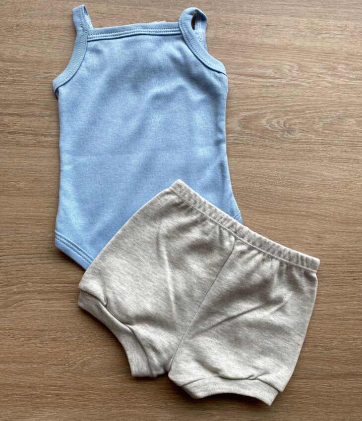 fernandaramoskids com br Conjunto Infantil Feminino Body Azul Short Cinza 3