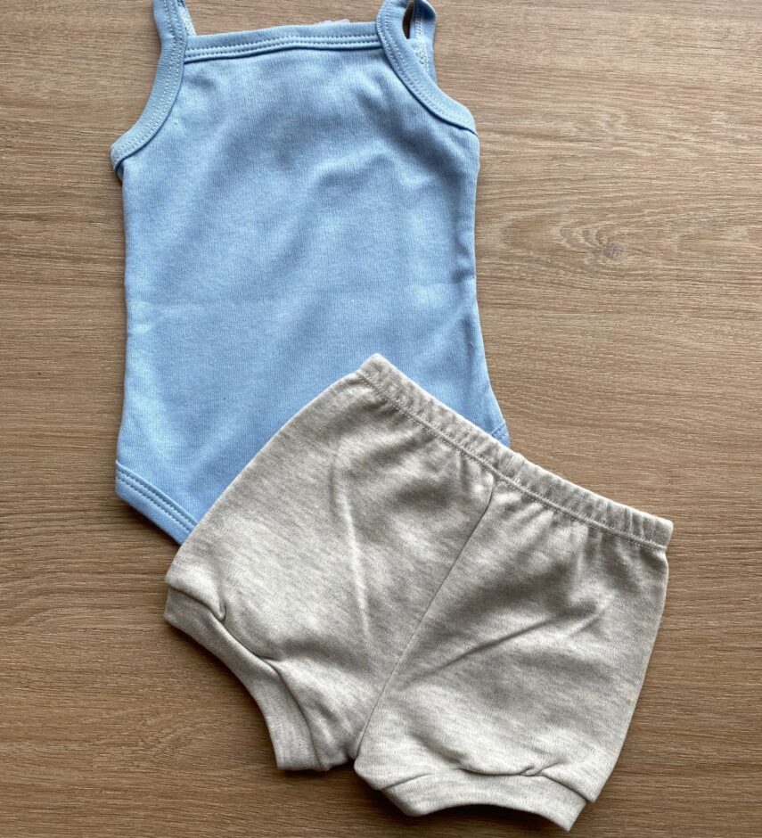 fernandaramoskids com br Conjunto Infantil Feminino Body Azul Short Cinza 3