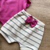fernandaramoskids com br Conjunto Infantil Feminino Body Fúcsia e Short Listrado 2