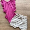 fernandaramoskids com br Conjunto Infantil Feminino Body Fúcsia e Short Listrado 3