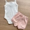 fernandaramoskids com br Conjunto Infantil Feminino Body Off White Short Rose 3