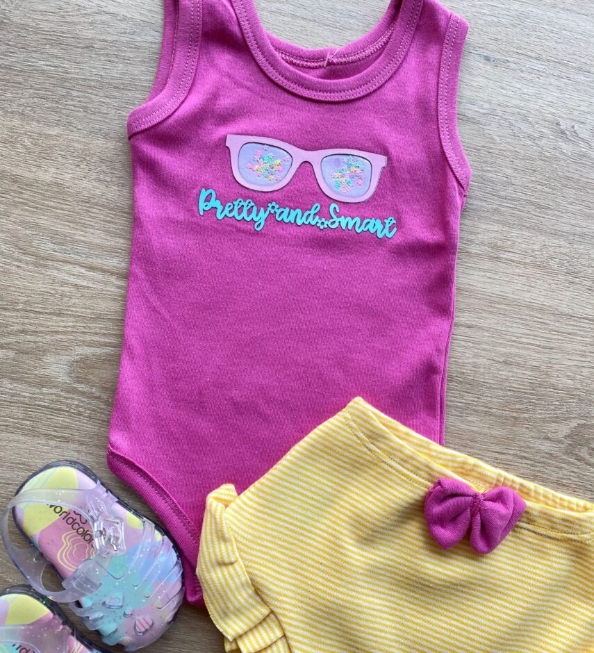 fernandaramoskids com br Conjunto Infantil Feminino Body Pink Short Listrado Amarelo 1