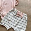 fernandaramoskids com br Conjunto Infantil Feminino Body Rose e Short Listrado 1