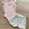 fernandaramoskids com br Conjunto Infantil Feminino Body Rose e Short Listrado 2