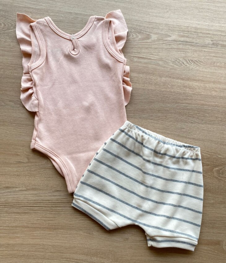 fernandaramoskids com br Conjunto Infantil Feminino Body Rose e Short Listrado 2