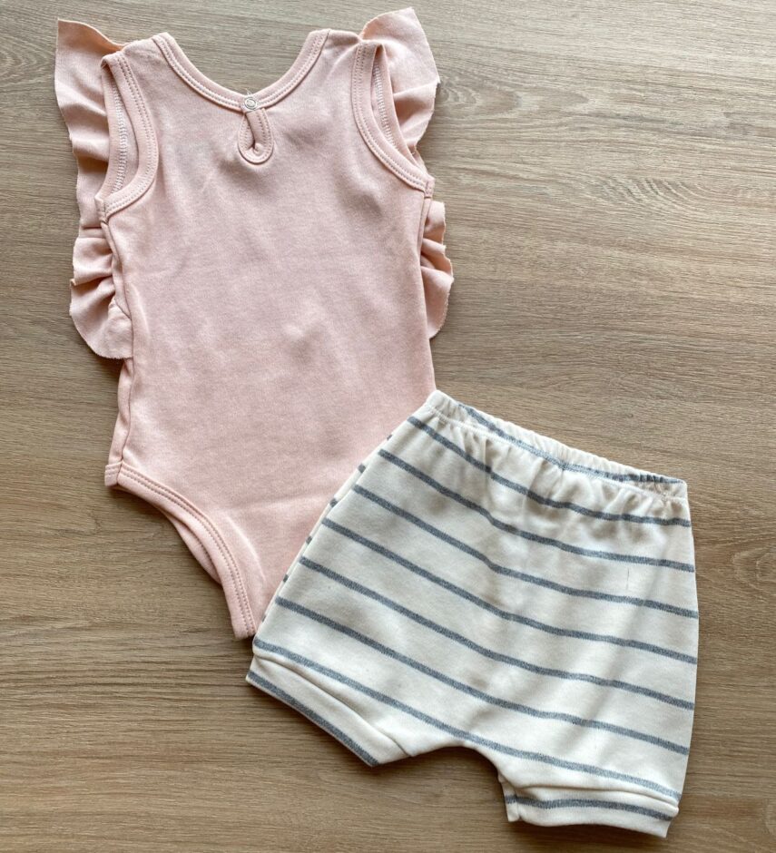 fernandaramoskids com br Conjunto Infantil Feminino Body Rose e Short Listrado 2