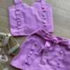 fernandaramoskids com br Conjunto Infantil Feminino Cropped e Short Saia com Amarração Lilás 1