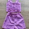 fernandaramoskids com br Conjunto Infantil Feminino Cropped e Short Saia com Amarração Lilás 2