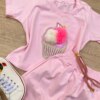 fernandaramoskids com br Conjunto Infantil Feminino Cropped e Short Saia Rosa Bebe 1