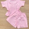 fernandaramoskids com br Conjunto Infantil Feminino Cropped e Short Saia Rosa Bebe 3