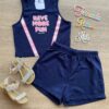 Conjunto Infantil Feminino Cropped Have More e Short Azul Marinho Fernanda Ramos Kids