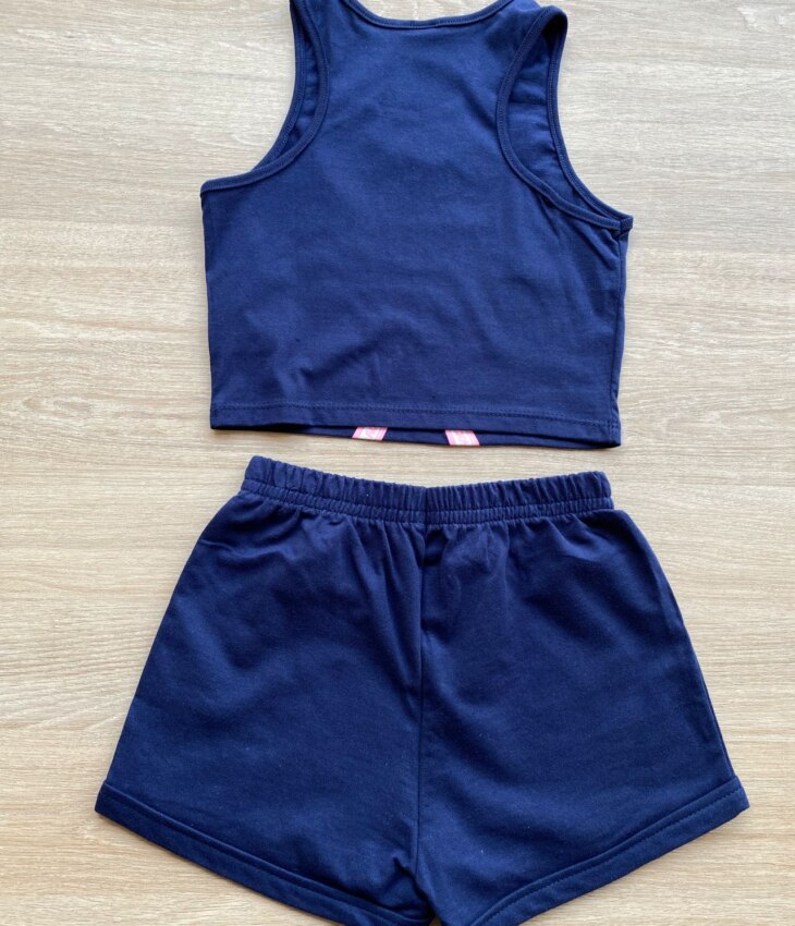 fernandaramoskids com br Conjunto Infantil Feminino Cropped Have More e Short Azul Marinho 3