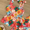 fernandaramoskids com br Conjunto Infantil Feminino Estampado de Cropped e Calça Pantacourt 1