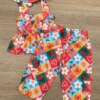 fernandaramoskids com br Conjunto Infantil Feminino Estampado de Cropped e Calça Pantacourt 3
