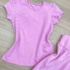 fernandaramoskids com br Conjunto Infantil Feminino Jardineira e Blusa Manga Curta Lilás 3