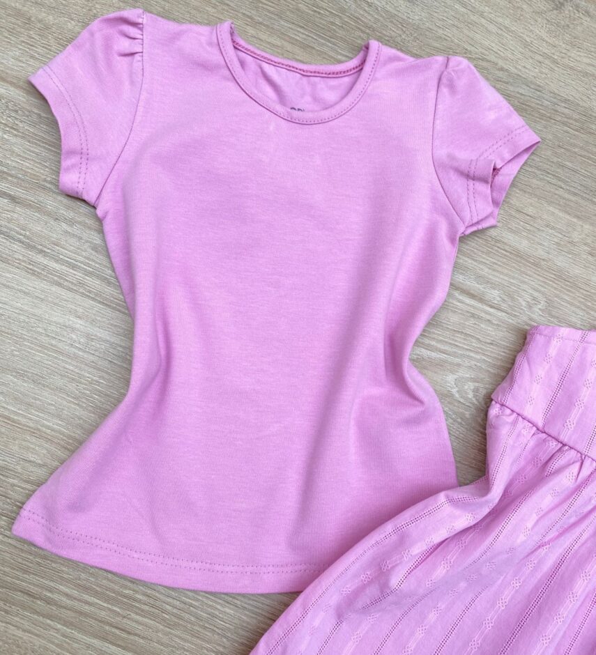 fernandaramoskids com br Conjunto Infantil Feminino Jardineira e Blusa Manga Curta Lilás 3