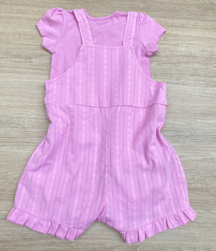 fernandaramoskids com br Conjunto Infantil Feminino Jardineira e Blusa Manga Curta Lilás 5