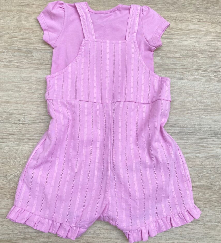 fernandaramoskids com br Conjunto Infantil Feminino Jardineira e Blusa Manga Curta Lilás 5