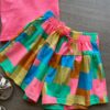 fernandaramoskids com br Conjunto Infantil Feminino Regata Cropped Pink e Short Estampado 2