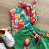 fernandaramoskids com br Conjunto Infantil Feminino Regata Estampada e Short com Amarração Verde 1