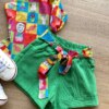 fernandaramoskids com br Conjunto Infantil Feminino Regata Estampada e Short com Amarração Verde 2
