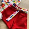fernandaramoskids com br Conjunto Infantil Feminino Regata Estampada e Short com Amarração Vermelho 2