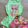 fernandaramoskids com br Conjunto Infantil Feminino Regata Fruit Verde e Short Estampado 1