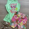 Conjunto Infantil Feminino Regata Fruit Verde e Short Estampado Fernanda ramos Kids