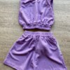 fernandaramoskids com br Conjunto Infantil Feminino Top Cropped, Colete e Short Lilás 3 Copia