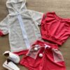 Conjunto Infantil Feminino Top Cropped, Colete e Short Pink Fernanda Ramos Kids