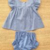 fernandaramoskids com br Conjunto Infantil Feminino Vestido Laço Poá e Calcinha Azul 2