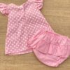 fernandaramoskids com br Conjunto Infantil Feminino Vestido Laço Poá e Calcinha Rosa 3