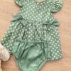 fernandaramoskids com br Conjunto Infantil Feminino Vestido Laço Poá e Calcinha Verde 1