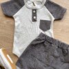 fernandaramoskids com br Conjunto Infantil Masculino Body com Detalhe e Short Cinza 1